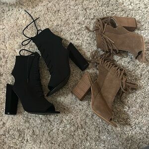 Steve Madden/ Carlos Santana open toe block heels
